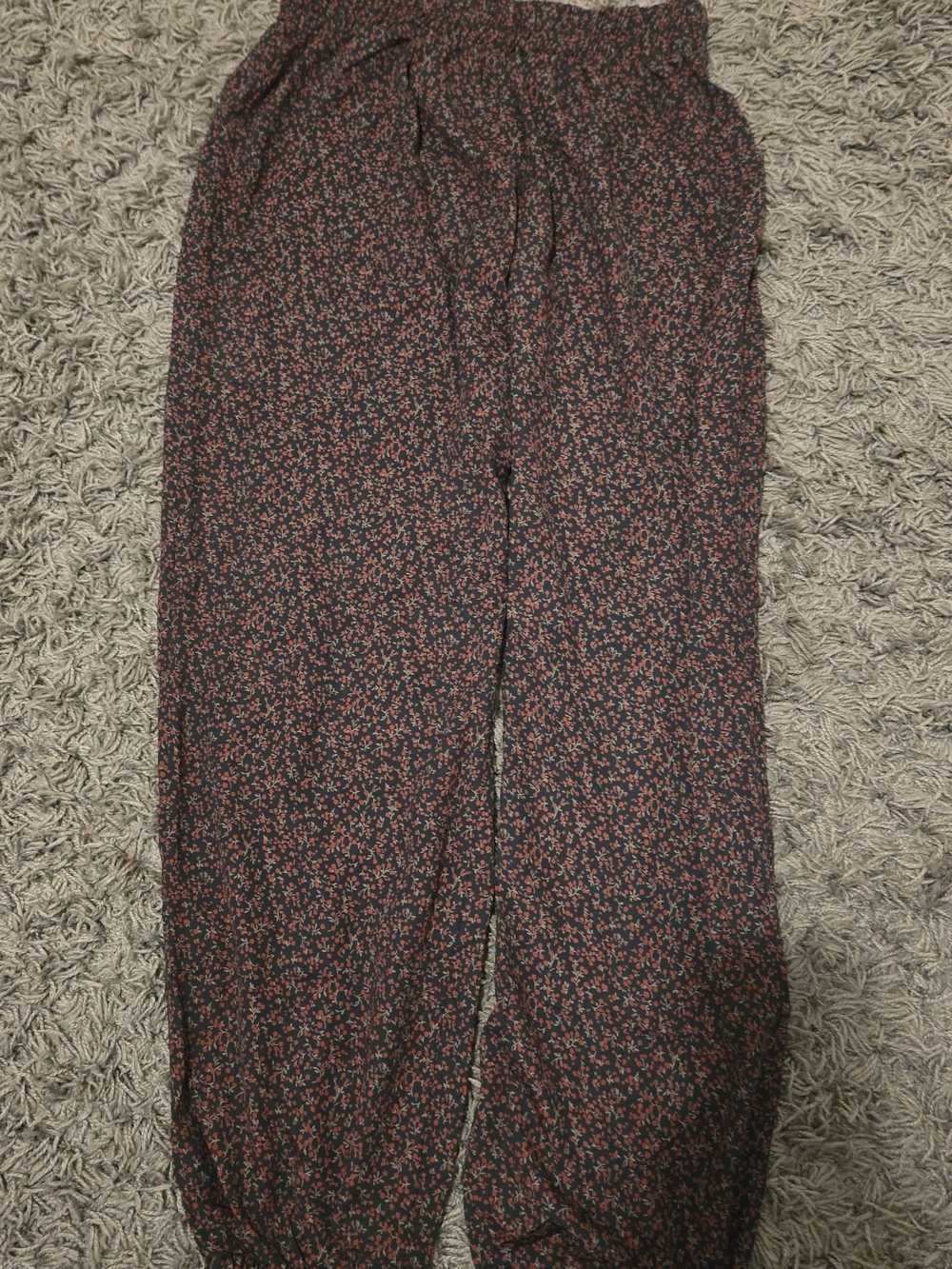 BUCKETLIST Green Joggers with Red Floral Print